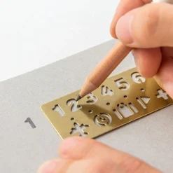 Traveler's Notebook Traveler's Company - Brass Template Bookmark - Numbers