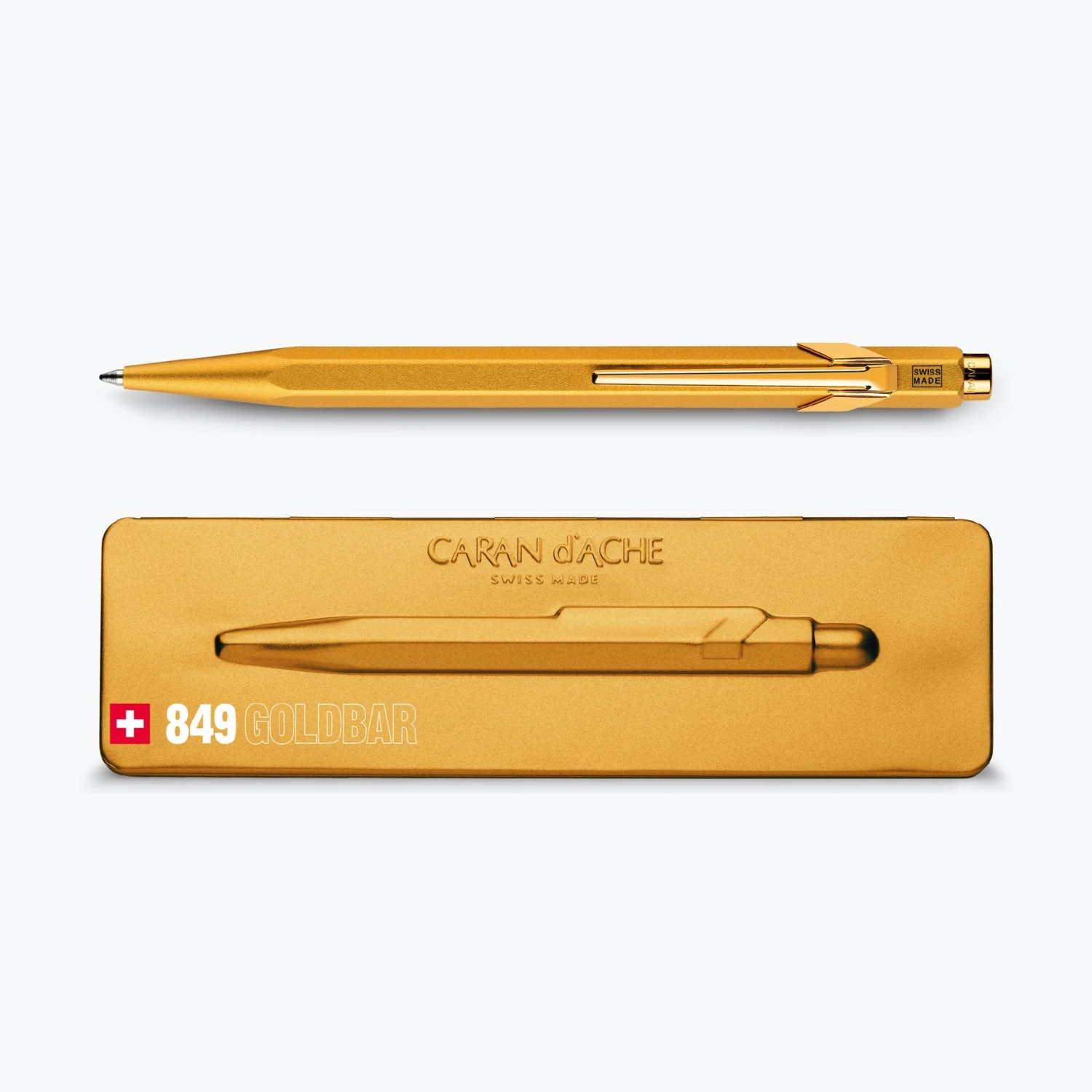 Caran-d_Ache-Ballpoint-Pen-849-Bar-1.jpg Caran D'Ache - Ballpoint Pen - 849 Bar - Gold Bar Ballpoint Pens