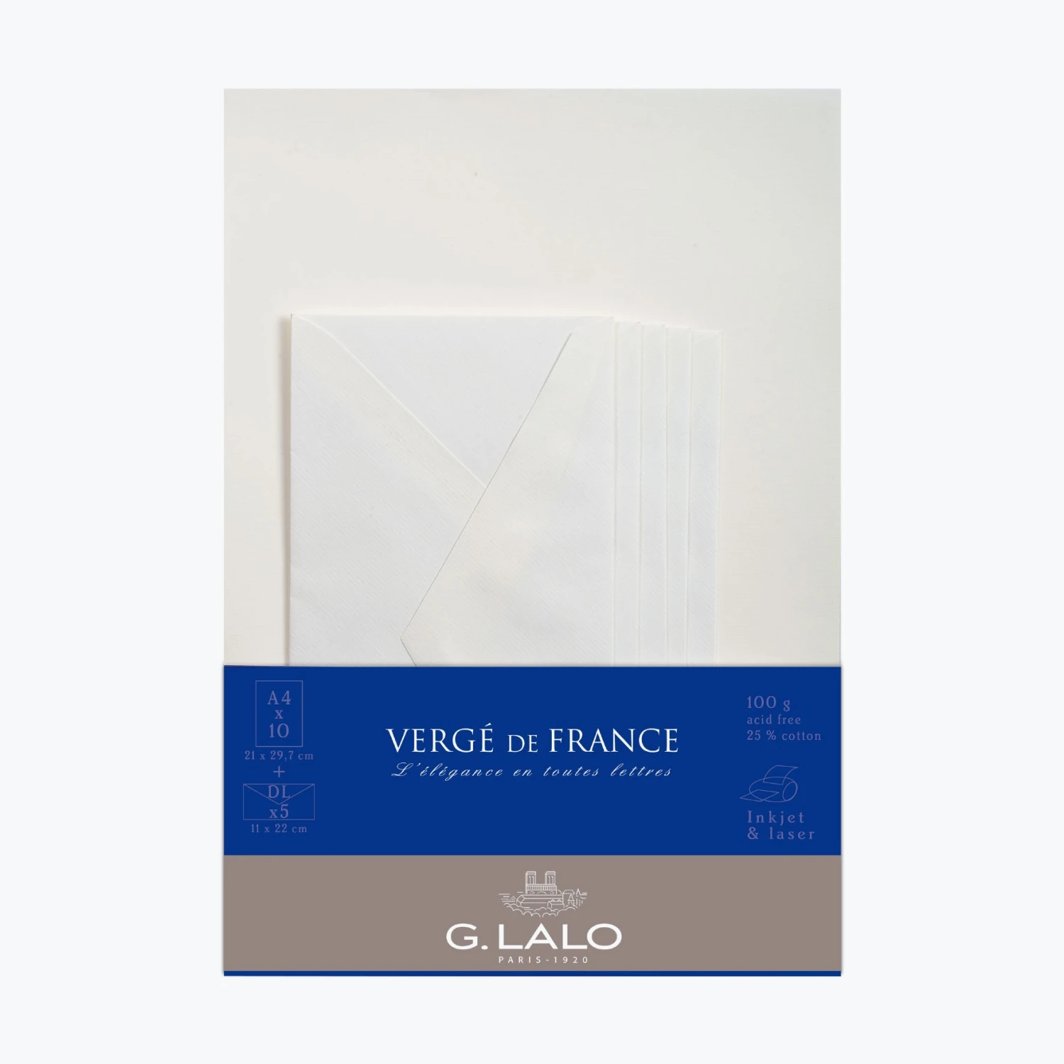 G.-Lalo-Letter-Set-Correspondence-1.jpg G. Lalo - Letter Set - Correspondence - A4 - Laid Off-White (Vergé De France)