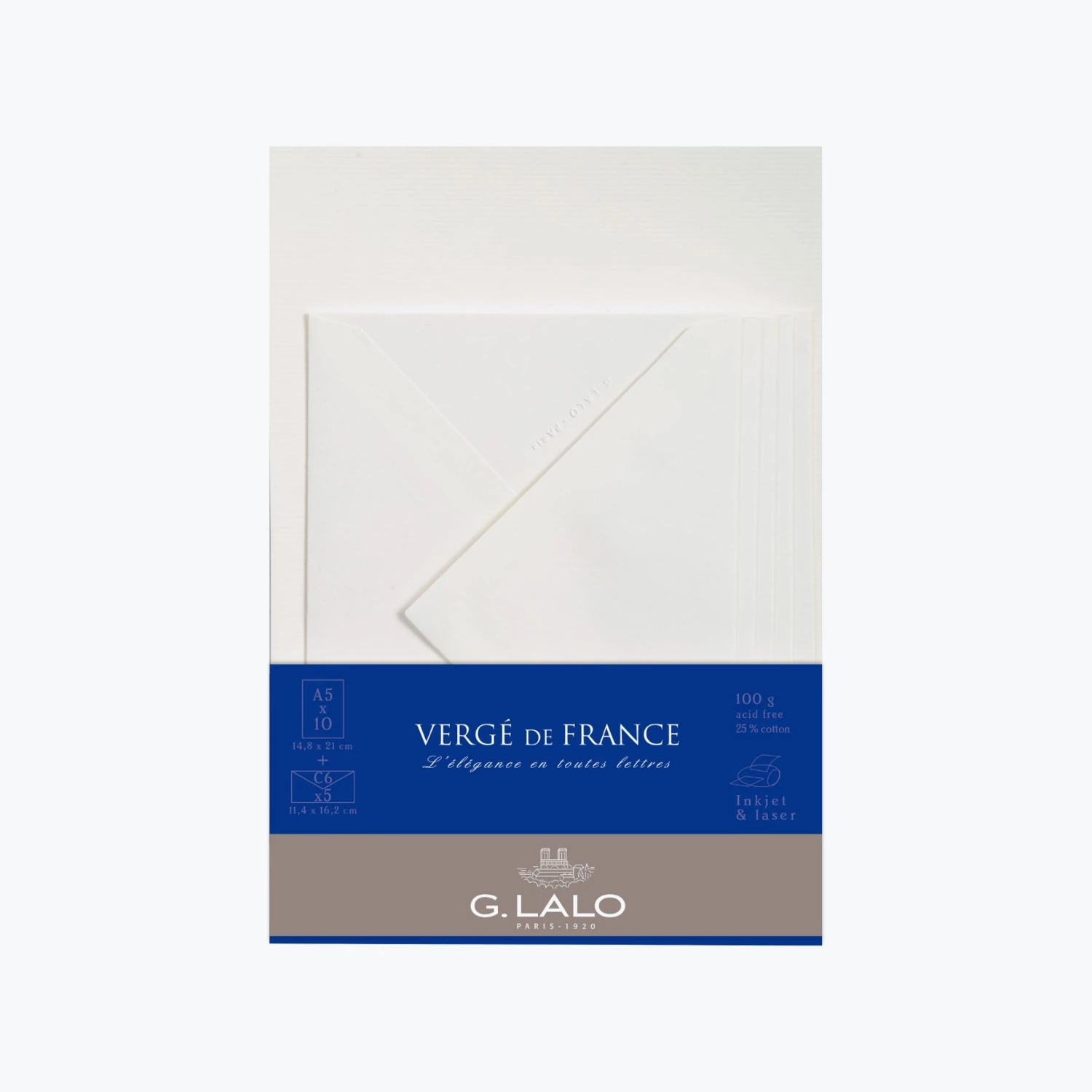G.-Lalo-Letter-Set-Correspondence-7.jpg G. Lalo - Letter Set - Correspondence - A5 - Laid Off-White (Vergé De France)