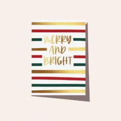 ELM Paper - Card - Birthday - Marry And Bright Stripe Cards
