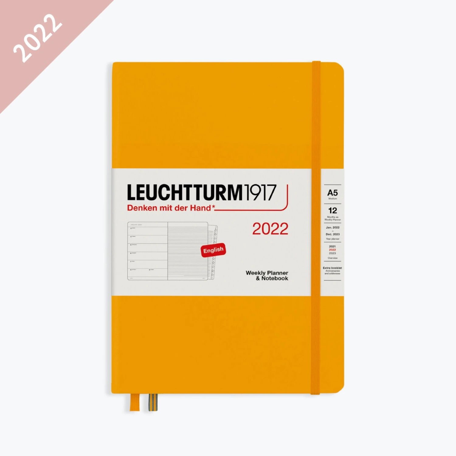 Leuchtturm1917-2021-Diary-A5-Weekly-Notebook-HC-37_52c44e7c-ee90-4568-adf8-d47f85f5d2d1.jpg Leuchtturm 1917 Leuchtturm1917 - 2022 Diary - Weekly Notebook - A5 - Rising Sun (Hard)