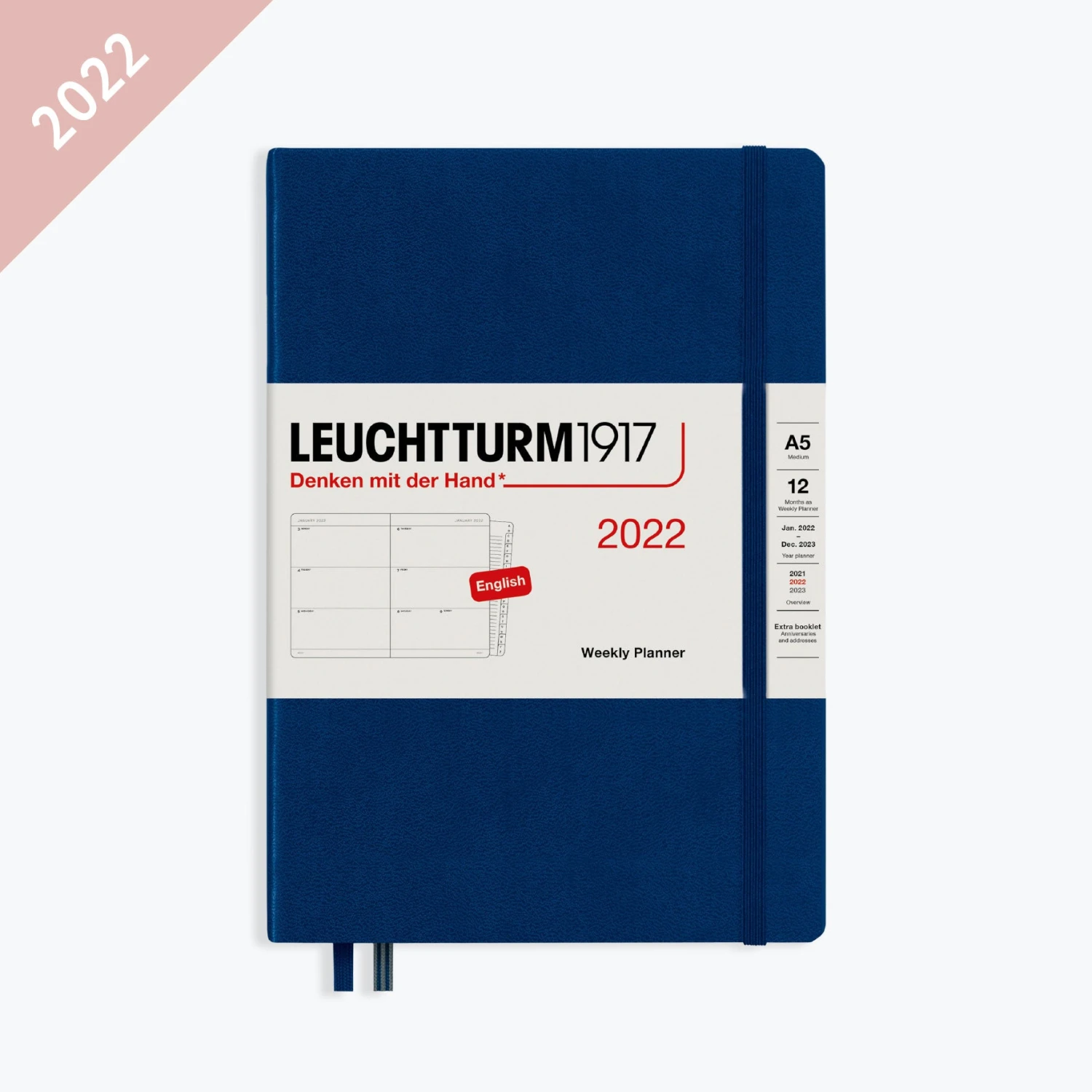 Leuchtturm1917-2022-Diary-A5-Weekly-Planner-HC-10.jpg Leuchtturm 1917 Leuchtturm1917 - 2022 Diary - Weekly Planner - A5 - Navy (Hard)