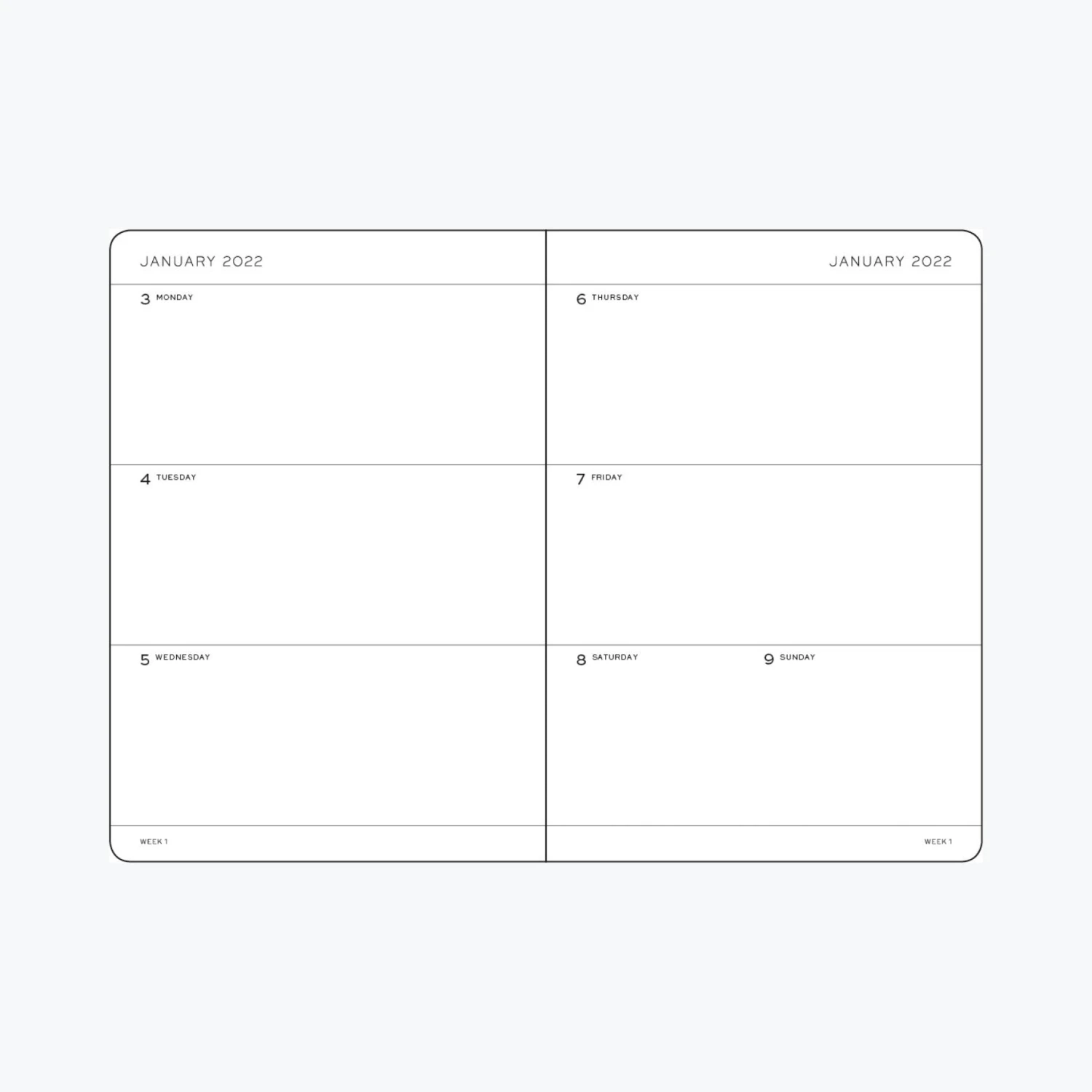 Leuchtturm1917-2022-Diary-A5-Weekly-Planner-SC-2.jpg Leuchtturm 1917 Leuchtturm1917 - 2022 Diary - Weekly Planner - A5 - Black (Soft) Diaries