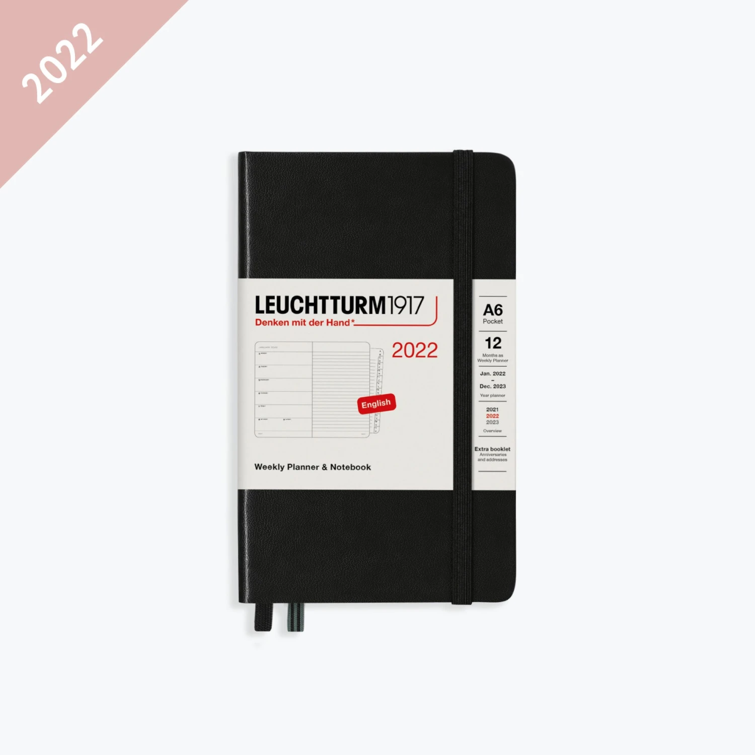 Leuchtturm1917-2022-Diary-A6-Weekly-Notebook-HC-1.jpg Leuchtturm 1917 Leuchtturm1917 - 2022 Diary - Weekly Notebook - A6 - Black (Hard) Diaries