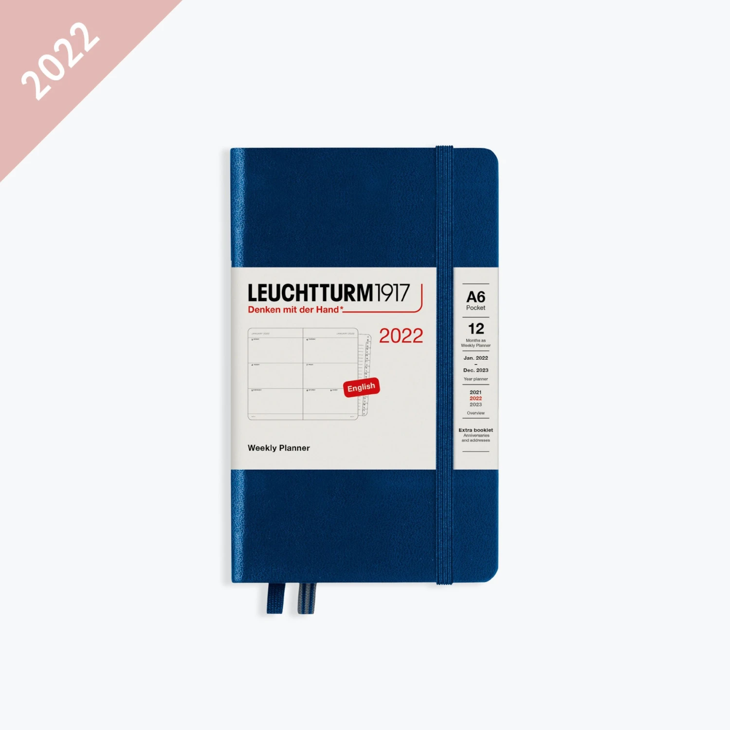 Leuchtturm1917-2022-Diary-A6-Weekly-Planner-HC-10.jpg Leuchtturm 1917 Leuchtturm1917 - 2022 Diary - Weekly Planner - A6 - Navy (Hard) Diaries