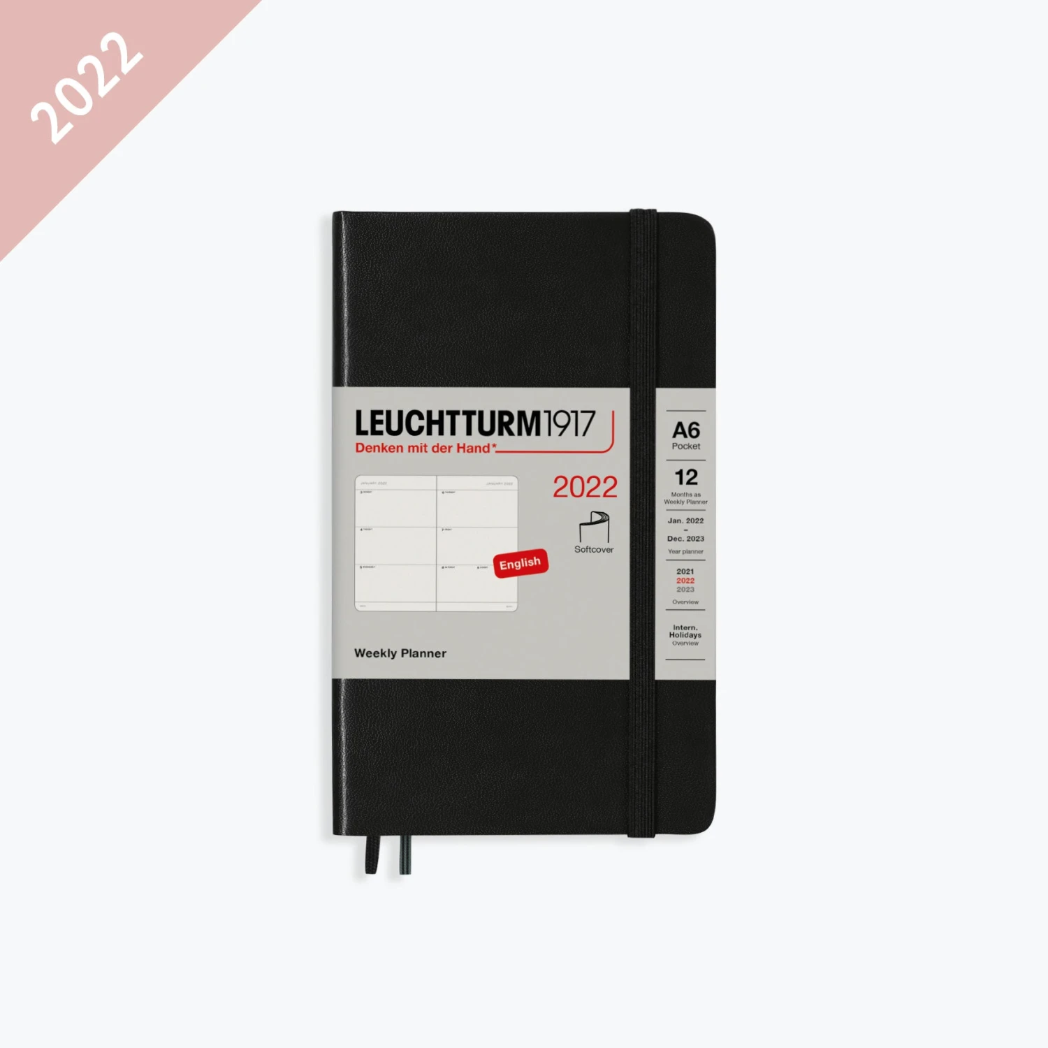 Leuchtturm1917-2022-Diary-A6-Weekly-Planner-SC-1.jpg Leuchtturm 1917 Leuchtturm1917 - 2022 Diary - Weekly Planner - A6 - Black (Soft)