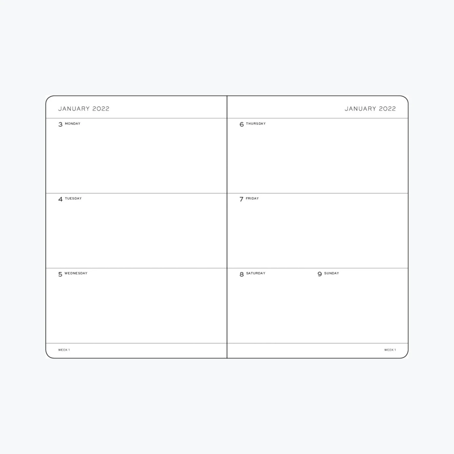 Leuchtturm1917-2022-Diary-A6-Weekly-Planner-SC-2.jpg Leuchtturm 1917 Leuchtturm1917 - 2022 Diary - Weekly Planner - A6 - Black (Soft)