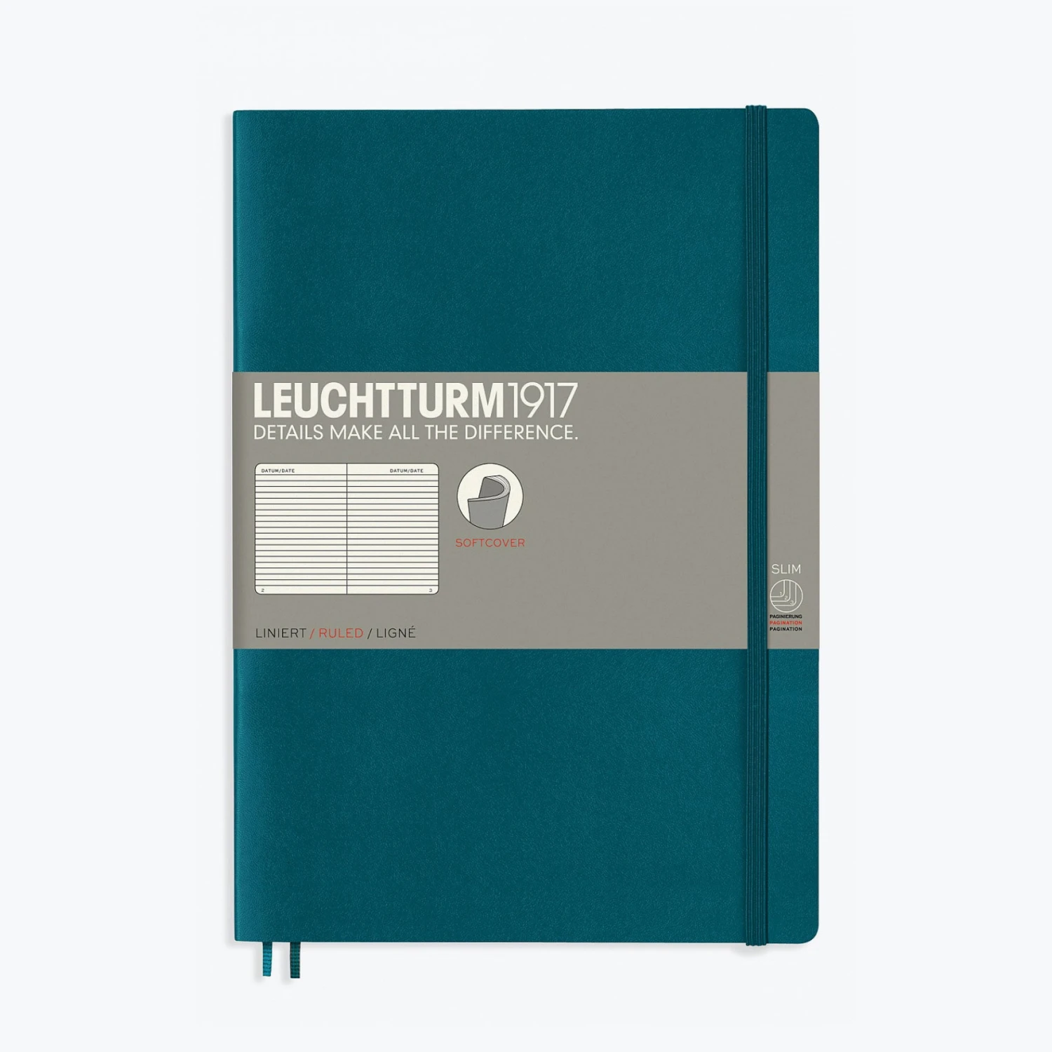 Leuchtturm1917-Notebook-Softcover-B5-73.jpg Leuchtturm 1917 Notebooks Leuchtturm1917 - Notebook - Softcover - B5 - Pacific Green