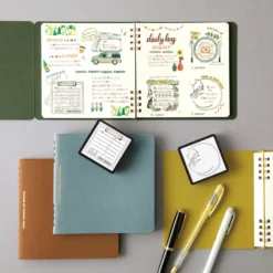 Midori - Notebook - Stamp Series - Green Notebooks