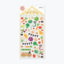 Midori JP Midori - Sticker Seal - Sticker Marché - Vegetables Planner Stickers