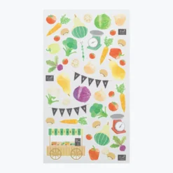 Midori JP Midori - Sticker Seal - Sticker Marché - Vegetables Planner Stickers