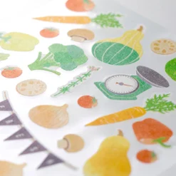 Midori JP Midori - Sticker Seal - Sticker Marché - Vegetables Planner Stickers