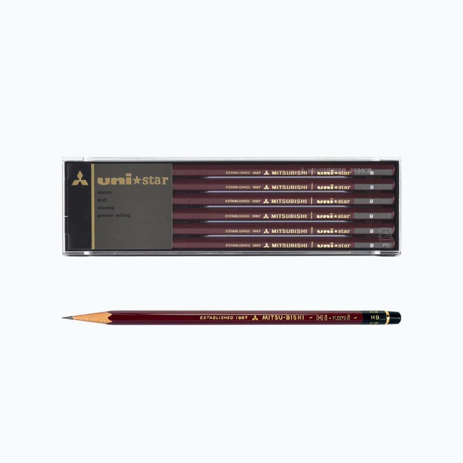 Mitsubishi-Pencil-27.jpg Wooden Pencils Mitsubishi - Pencil - Uni-star (HB) - Box Of 12