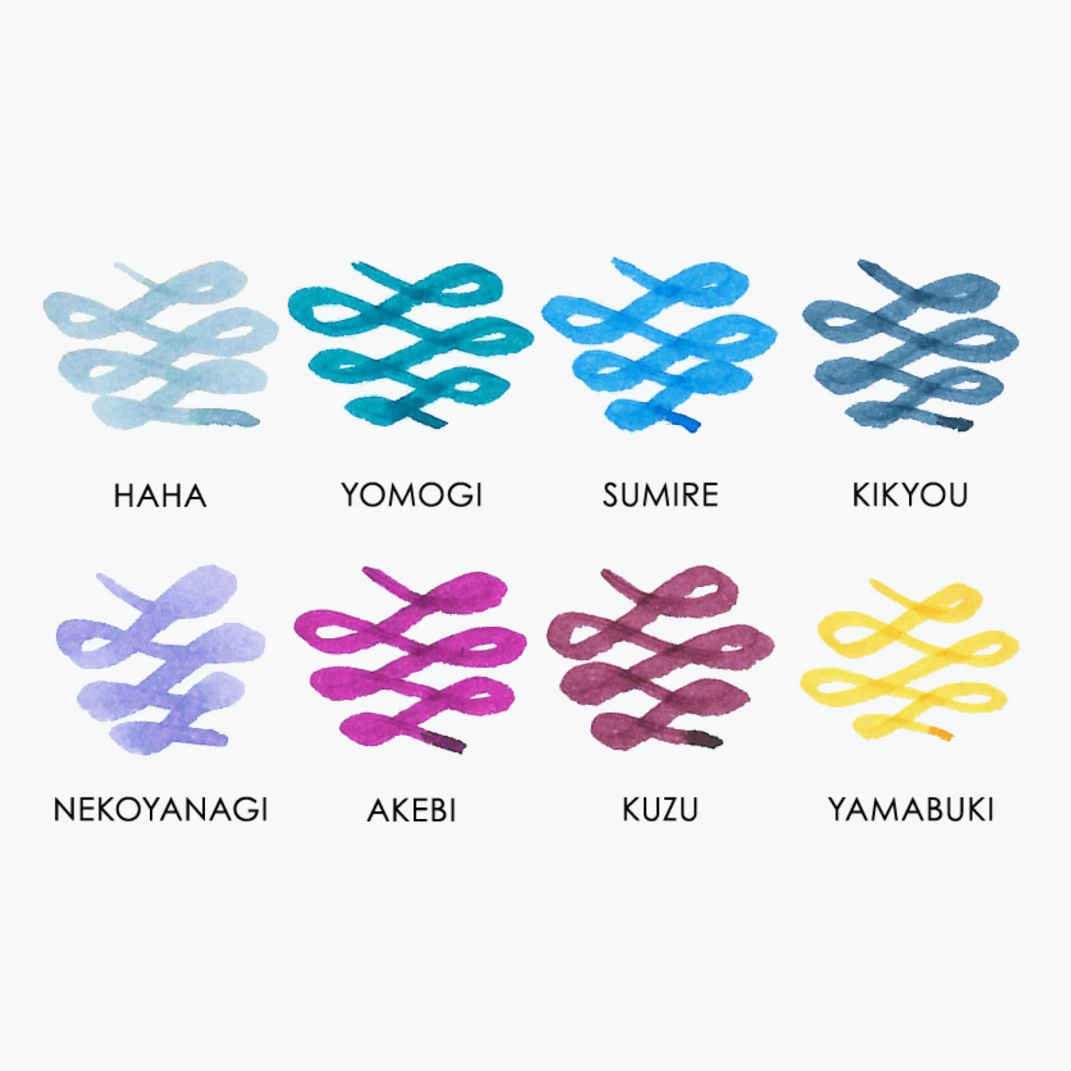 Sailor-Fountain-Pen-Ink-Manyo-50ml-18.jpg Sailor - Fountain Pen Ink - Manyo 50ml - Complete Set Of 8