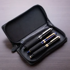 Sailor - Pen Case - Leather - 3 Slot - Black Pen & Pencil Cases