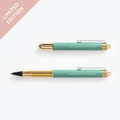 Traveler's Notebook Traveler's Company - Rollerball Pen - Brass - Factory Green