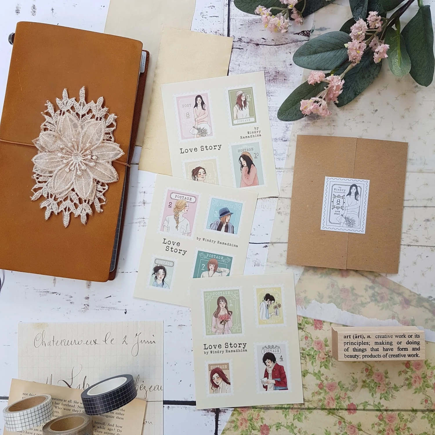 lovestorystamps1.jpg Planner Stickers Windry R. - Planner Sticker - Love Story (Postal Stamps)