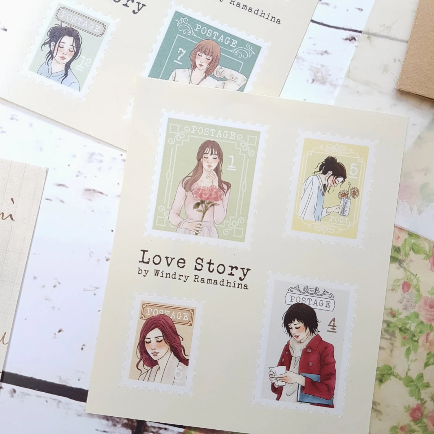 lovestorystamps2.jpg Planner Stickers Windry R. - Planner Sticker - Love Story (Postal Stamps)