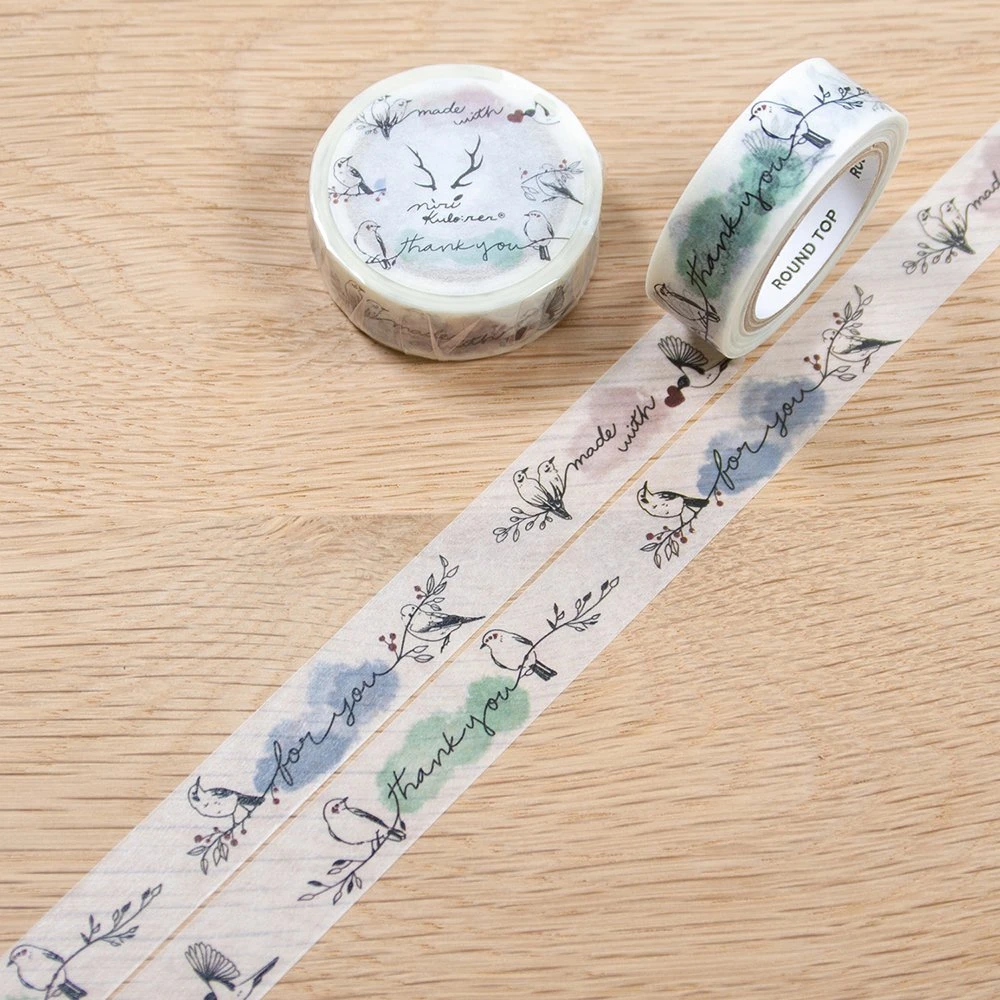 message_with_bird.jpg Round Top - MiriKulo:rer Design Washi Tape