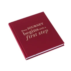 Bookbinders Design - Cloth Notebook - Quote - Every Journey - Rose Red Notebooks